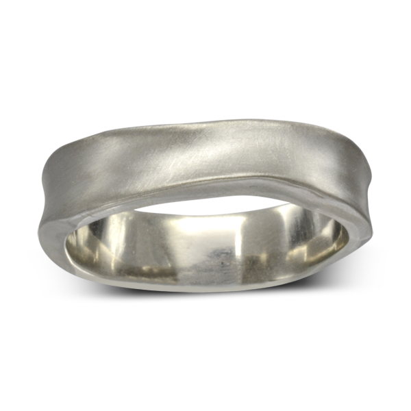 Bespoke Palladium side hammered wedding ring