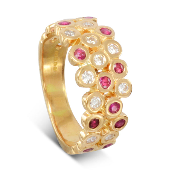 ruby diamond gold eternity ring