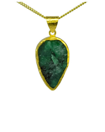 Brazilian Rough Emerald Pendant Pendant Pruden and Smith   