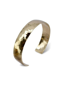 Hammered Convex Solid 9ct Gold Cuff Bangle Bangle Pruden and Smith 9ct Yellow Gold  