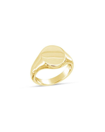 Hand Engraved Initials Signet Ring-Yellow Gold Ring Pruden and Smith Plain Ring  