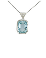 Emerald Cut Aquamarine Pendant Pendant Pruden and Smith   