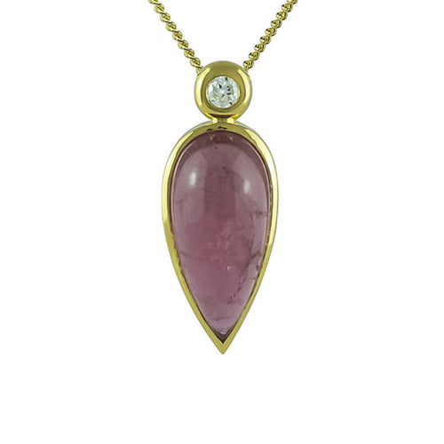 Diamond and Pink Tourmaline Pendant Pendant Pruden and Smith   