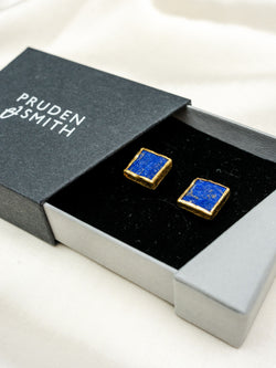 Lapis Lazuli Square Stud Earrings (12mm) Earrings Pruden and Smith   