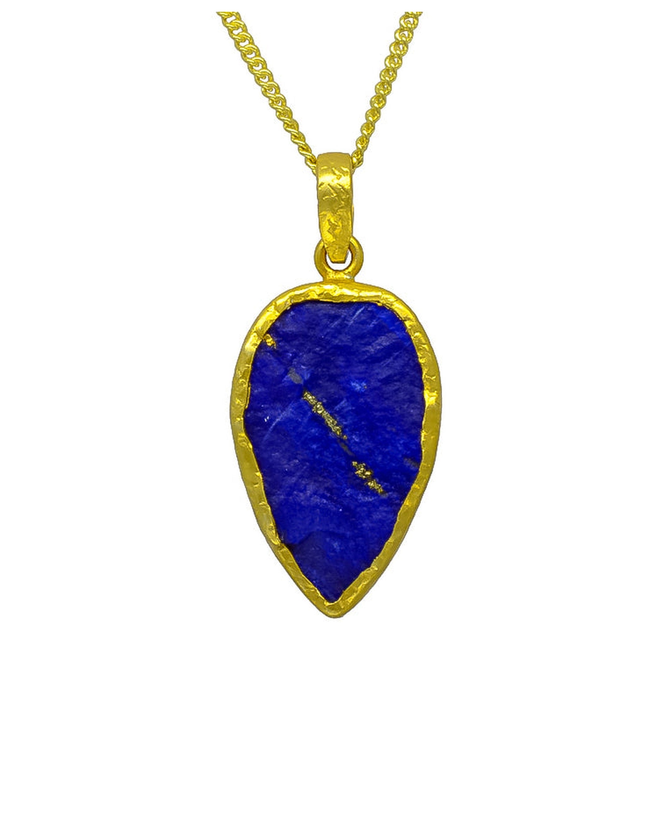 Yellow gold deals lapis pendant