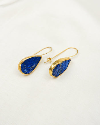 Lapis Lazuli Teardrop Earrings Earrings Pruden and Smith   
