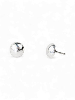 Hammered Silver Stud Earrings Earrings Pruden and Smith 8mm  