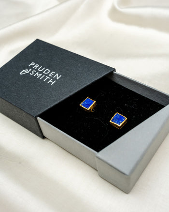Lapis Lazuli Square Stud Earrings (8mm) Earrings Pruden and Smith   