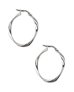 Uneven Twisted Yellow Gold Hoop Earrings Earrings Pruden and Smith   