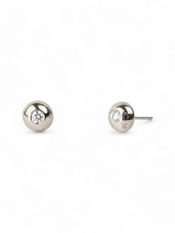 Pebble White Gold Diamond Stud Earrings Earrings Pruden and Smith   