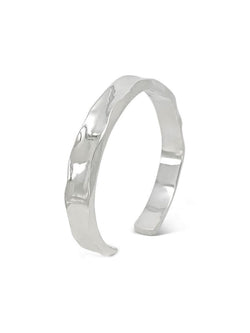 Side Hammered Silver Cuff Bangle (Wide) Bangle Pruden and Smith   