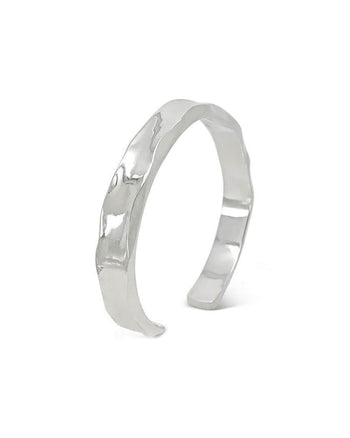 Side Hammered Silver Cuff Bangle (Wide) Bangle Pruden and Smith   