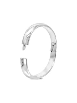 Polished Hinged Oval Solid Silver Bangle Bangle Pruden and Smith   