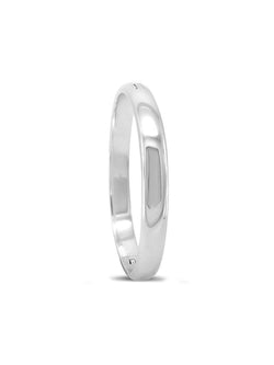 Polished Hinged Oval Solid Silver Bangle Bangle Pruden and Smith   