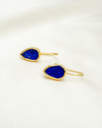 Lapis Lazuli Drop Earrings (15mm) Earrings Pruden and Smith   