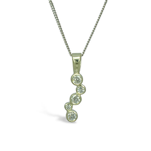 Water Bubbles 9ct White Gold Diamond Pendant Pendant Pruden and Smith   