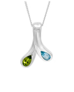 Moi et Toi Blue Topaz and Peridot Pendant Pendant Pruden and Smith   