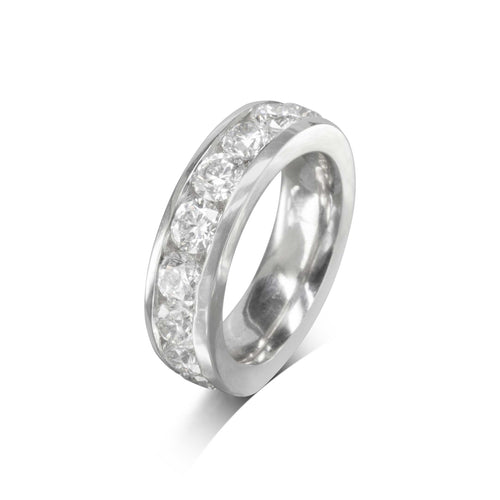 Round Brilliant Cut Diamond Full Eternity Ring (4ct) Ring Pruden and Smith   