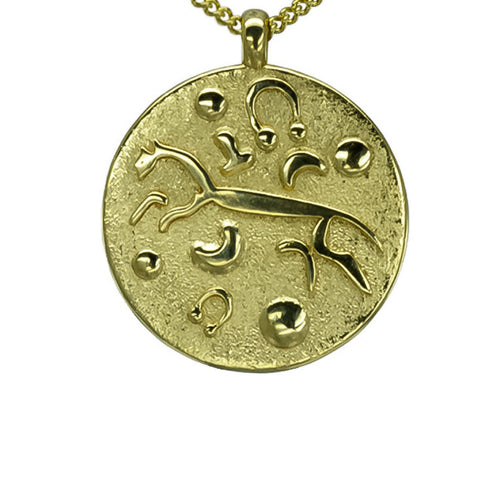 Bespoke Gold Pendant with White Horse Of Uffington Pendant Pruden and Smith   