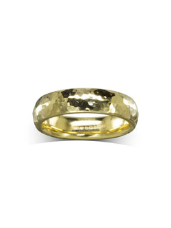 Hammered Gold Court Wedding Ring (6mm) Ring Pruden and Smith   