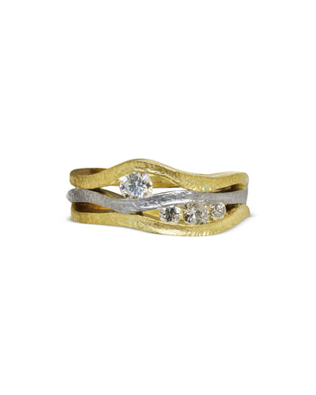 Trap Textured Three Band Diamond Ring Ring Pruden and Smith   