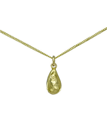 Hammered Teardrop 9ct Yellow Gold Pendant Pendant Pruden and Smith   