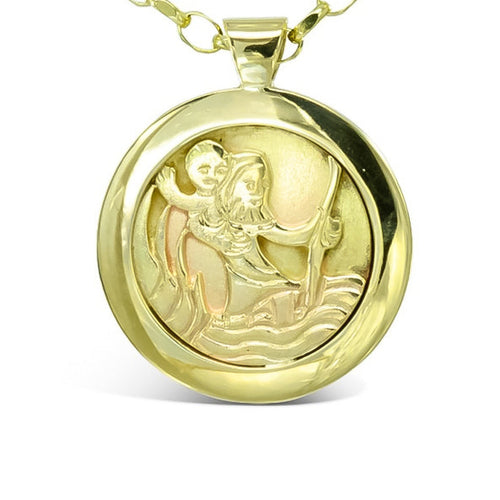 St Christopher Solid Gold Pendant Pendant Pruden and Smith   