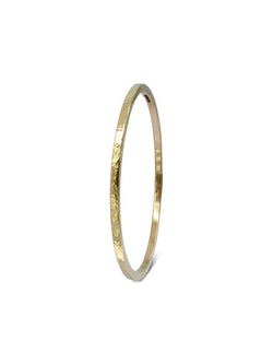 Hammered Solid 9ct Gold Square Bangle Bangle Pruden and Smith Large (68mmID) 9ct Yellow Gold 