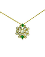 Water Bubbles Emerald and Diamond Pendant Pendant Pruden and Smith   