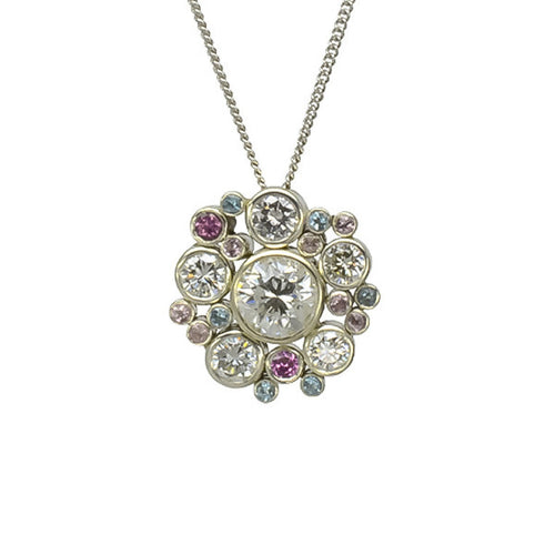 Diamond Cluster Pendant Pendant Pruden and Smith   