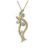 Spiky Water Bubbles Diamond 18ct Gold Pendant Pendant Pruden and Smith 9ct White Gold With Yellow Gold Settings  