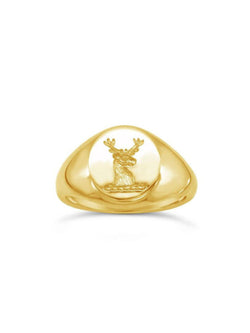 Seal Engraved Gold Signet Ring Ring Pruden and Smith 14x12 9ct Yellow Gold Hand Enrgraved Seal Type A  