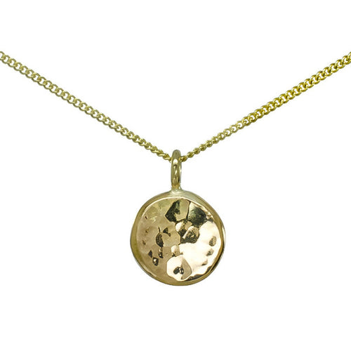 Hammered Solid Gold Coin Pendant (Tiny) Pendant Pruden and Smith   