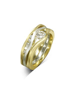 Trap Three Band Diamond Ring Satin Finish Ring Pruden and Smith   