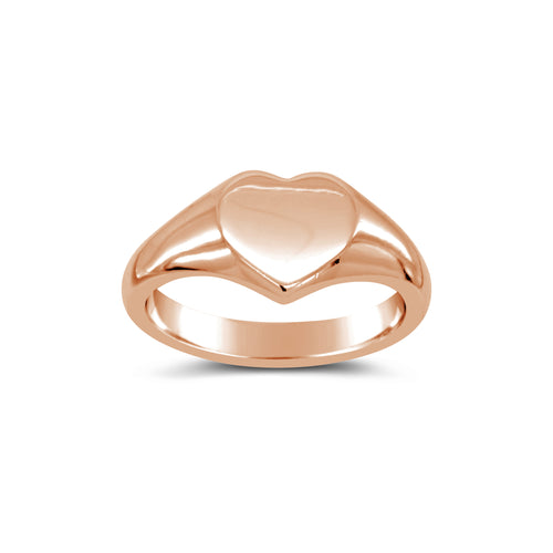 9ct Rose Gold Heart Signet Ring Ring Pruden and Smith   