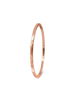 Hammered Solid 9ct Gold Square Bangle Bangle Pruden and Smith Large (68mmID) 9ct Rose Gold 