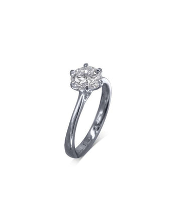 Talon Claw Diamond Engagement Ring Ring Pruden and Smith Platinum 1.5ct GIA Certified F Colour VS2 Excellent Cut 7.5mm 