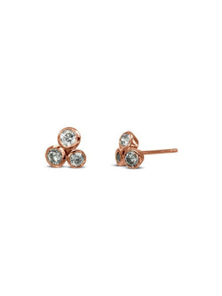 Gold Diamond Trefoil Stud Earrings (0.5ct) Earrings Pruden and Smith 9ct Rose Gold  