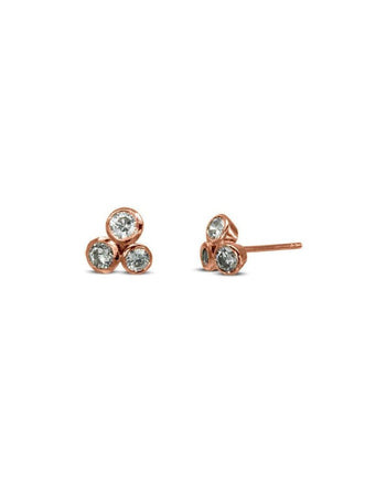 Gold Diamond Trefoil Stud Earrings (0.5ct) Earrings Pruden and Smith 9ct Rose Gold  