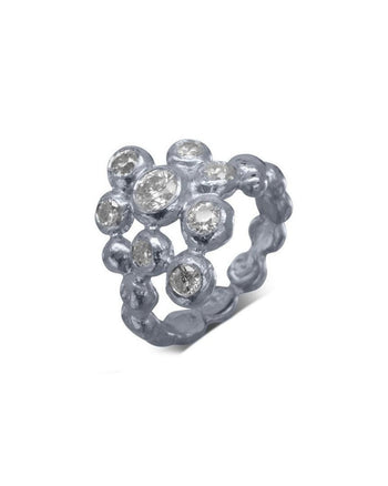 Nugget Diamond Cluster Ring Ring Pruden and Smith Platinum  