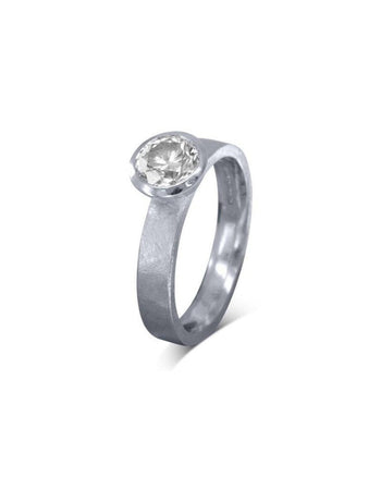 Rough Hammered Diamond Engagement Ring Ring Pruden and Smith 0.3ct (4.5mm approx.) Platinum 
