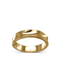 Side Hammered Solid Gold Wedding Ring Ring Pruden and Smith 18ct Yellow Gold  