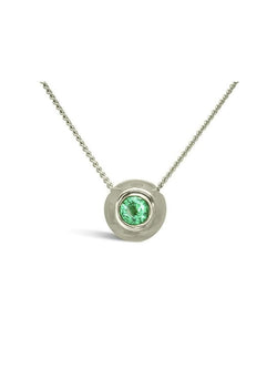 Pebble 9ct Gold Emerald Pendant Pendant Pruden and Smith 9ct White Gold  