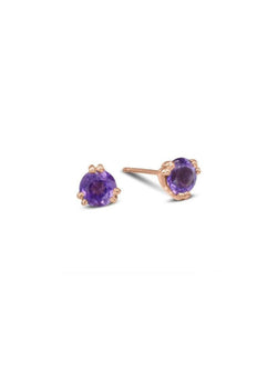 Double Claw Amethyst Stud Earrings Earrings Pruden and Smith 9ct Rose Gold  