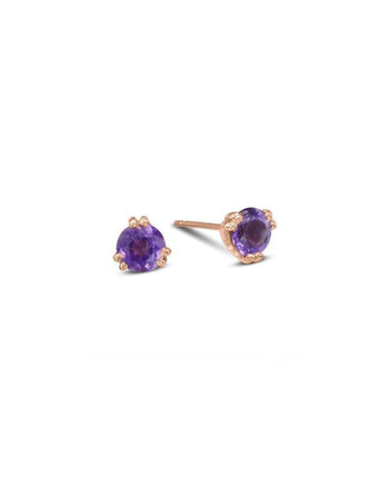 Double Claw Amethyst Stud Earrings Earrings Pruden and Smith 9ct Rose Gold  