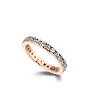 Channel Set Round Brilliant Diamond Full Eternity Ring (1ct) Ring Pruden and Smith 0.5ct - 2mm Diamonds - 3mm Width 18ct Rose Gold 