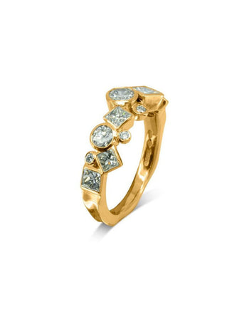 Water Bubbles Rocky Diamond Ring (Large) Ring Pruden and Smith 18ct Yellow Gold  