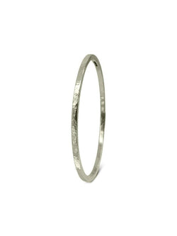 Hammered Solid 9ct Gold Square Bangle Bangle Pruden and Smith Large (68mmID) 9ct White Gold 