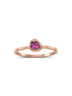 Rough Cut Ruby Stacking Ring Ring Pruden and Smith 18ct Rose Gold  