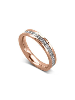 Princess Cut Channel Set Diamond Eternity Ring Ring Pruden and Smith 18ct Rose Gold 100% Full Eternity 